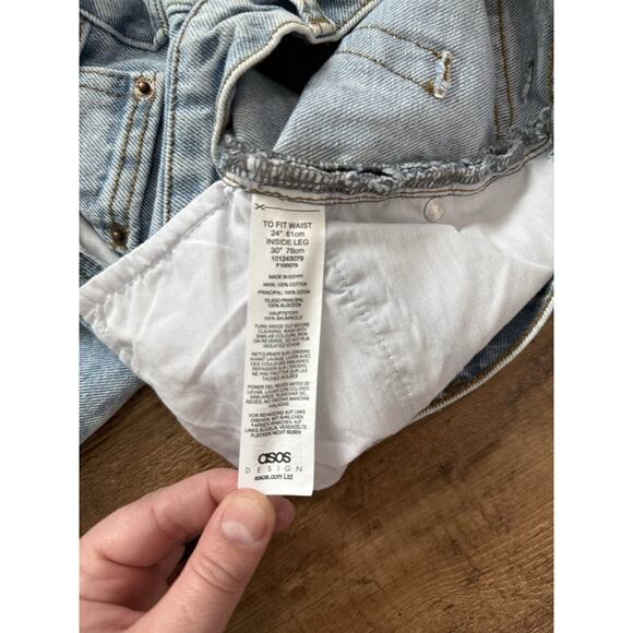 ASOS Jeans Women’s 24/30 High Waist Mom Light Wash - Picture 6 of 6